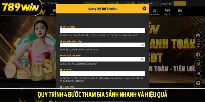 Quy trình 4 bước tham gia sảnh nhanh và hiệu quả